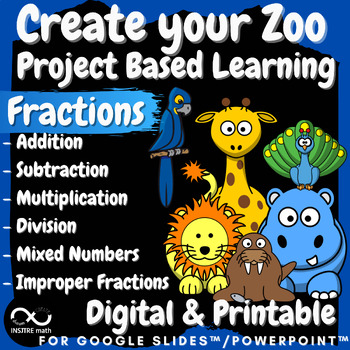 Preview of FRACTIONS Project Based Learning CREATE ZOO PBL Math Enrichment Summer Activity