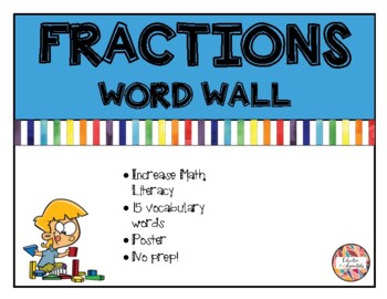Preview of FRACTIONS - Word Wall (Math Literacy)