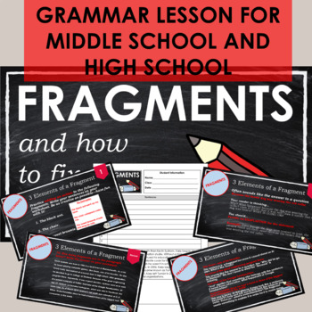 Preview of FRAGMENTS: Grammar Lesson for Middle School and High School