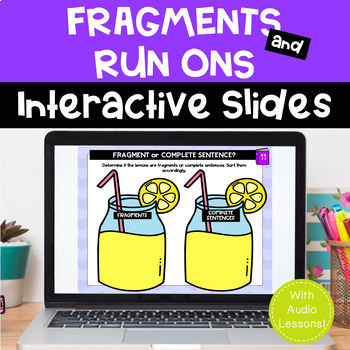 Preview of FRAGMENTS & RUN-ONS Interactive Google Slides for Distance Learning