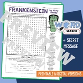 FRANKENSTEIN Word Search Puzzle Novel, Book Review Activit