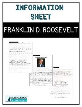 Preview of FRANKLIN D. ROOSEVELT - Information Sheet - Reading Comprehension & Worksheet
