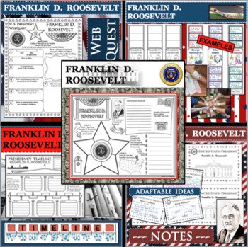Preview of FRANKLIN D. ROOSEVELT U.S. PRESIDENT BUNDLE Research Project Biography