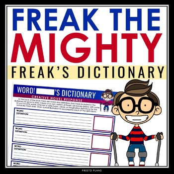 Preview of Freak the Mighty Assignment - Create a Dictionary of Vocabulary Words