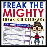 Freak the Mighty Assignment - Create a Dictionary of Vocab