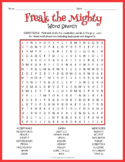 FREAK THE MIGHTY Novel Study Word Search Puzzle Worksheet 