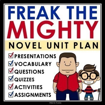 Preview of Freak the Mighty Unit Plan - Novel Study Reading Unit - Rodman Philbrick