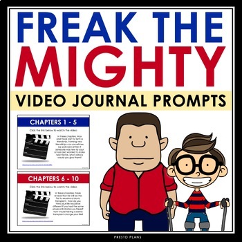 Preview of Freak the Mighty Writing Prompts - Video Clips and Journal Writing Topics