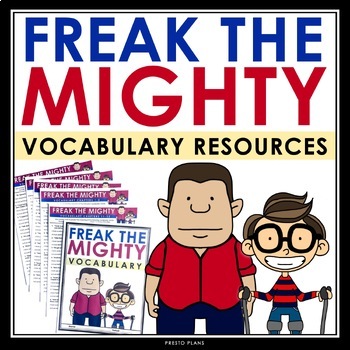 Preview of Freak the Mighty Vocabulary Booklet, Presentation, and Answer Key Definitions