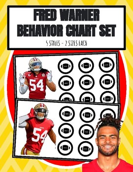 Preview of FRED WARNER SET of 5 Behavior Charts SAN FRANCISCO 49ers NFL FOOTBALL