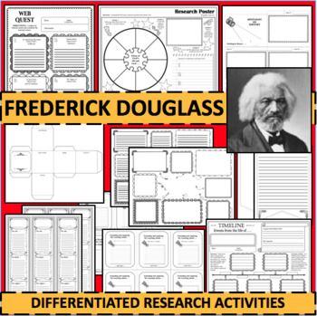 Preview of FREDERICK DOUGLASS Black History Month Biographical Biography Research Pack