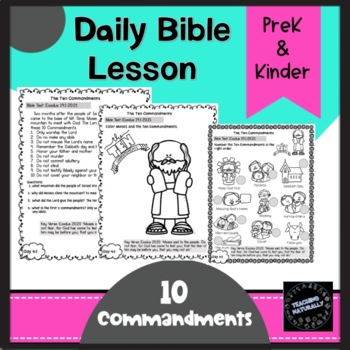 Preview of FREE 10 Commandments Bible Lesson(Preschool/Kinder) 