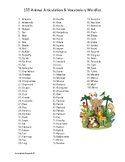 FREE 100 Animal Articulation & Vocabulary Wordlist