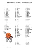 FREE 100 Basketball Articulation & Vocabulary Wordlist