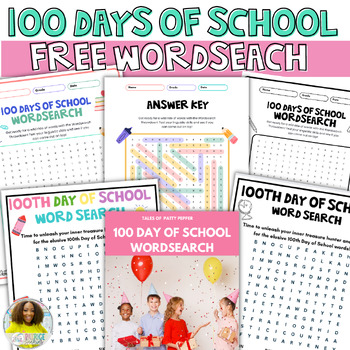 Preview of 100 Days of School: FREE Word Search