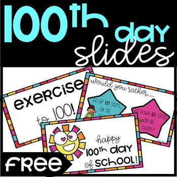 Preview of FREE 100th Day Slides l 100 Days of School Digital Slides l 100th Day of School
