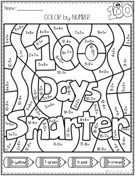 Download FREE 100th Day of School Color by Number Worksheets | Color by Code