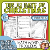12 Days of Christmas Math Word  Problems  FREE!