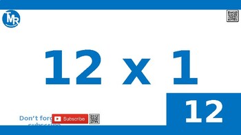 Preview of FREE 12 Times Tables Flash Cards - Digital