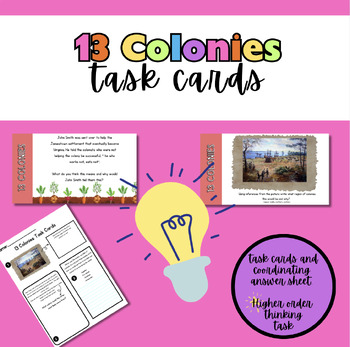 Preview of FREE 13 Colonies Task Card Answer Sheet