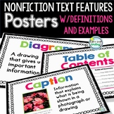 14 Nonfiction Text Features Posters with Definitions AND Examples