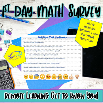 Preview of FREE 1st Day Math Survey Google Classroom Activity™