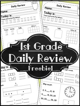 Preview of FREE 1st Grade Morning Work ☀️ Math & Language Arts