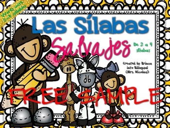 Preview of FREE 2-4 Syllables SAMPLE in SPANISH - GRATIS Unidad de 2-4 silabas Grades PK-2