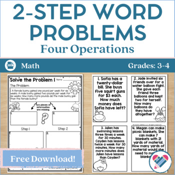 2-Step Word Problems Using Four by Create-Abilities