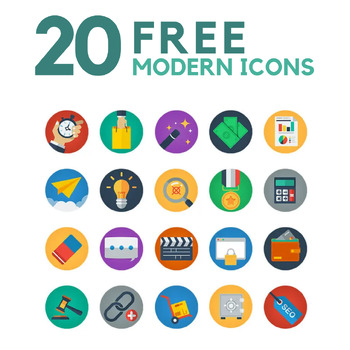Preview of FREE 20 Modern Flat Icons