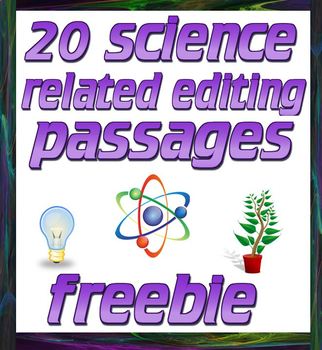 Preview of FREE 20 science passages for conventions editing