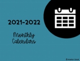 FREE 2021-2022 School Year Monthly Calendars