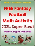 FREE 2022 Super Bowl Fantasy Football Math Activity-Common Core