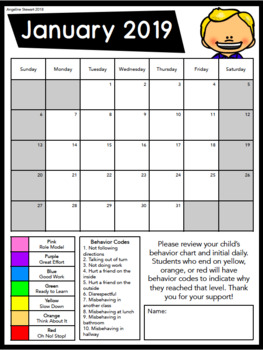 Clip Chart Behavior Calendar