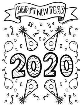 FREE 2020 New Year Coloring Sheet by Hipster Art Teacher | TPT