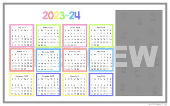Free 21 22 Calendar Desktop Wallpaper Boba Theme By The Bilingual Bookworm