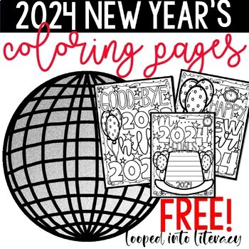 Preview of FREE! 2024 NEW YEAR'S DAY WRITING AND COLORING PAGES