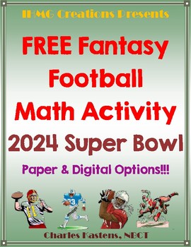 FREE 2023 Super Bowl Fantasy Football Math Activity-Common Core