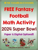 FREE 2024 Super Bowl Fantasy Football Math Activity-Common Core