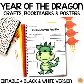 Preview of FREE 2024 Year of the Dragon Crafts, Posters and Bookmarks