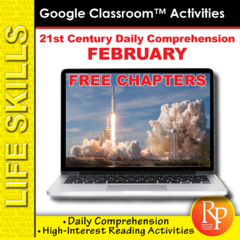 Preview of FREE SAMPLE! 21st Century FEBRUARY DAILY COMPREHENSION | Google Slides