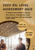 FREE  25 Multiple Choice Questionnaire for English LVL Assessment - Guide Inclu