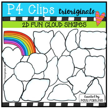 Preview of FREE 2D FUN Cloud Shapes (P4 Clips Trioriginals)