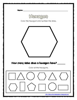 FREE 2D Shapes Hexagon Song and Worksheet by Lil' Country Librarian