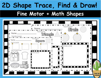 Preview of FREE 2D Shapes Worksheet - Trace, Find and Draw!