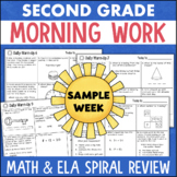 FREE 2nd Grade Morning Work Bell Ringers Daily ELA & Math 