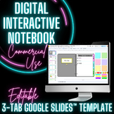 FREE 3-Tab Digital Interactive Notebook EDITABLE Template 