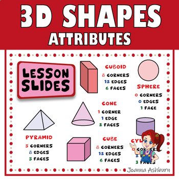 Preview of FREE 3D Shapes Attributes Anchor Chart and Lesson Slide