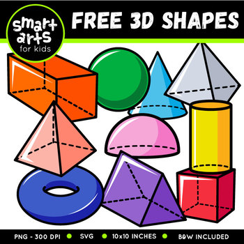 Preview of 3D Shapes Clipart (FREE)