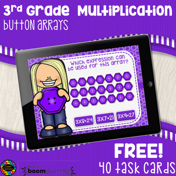 Preview of FREE 3OA1 Button Arrays Digital Task Cards Distance Learning Boom Cards